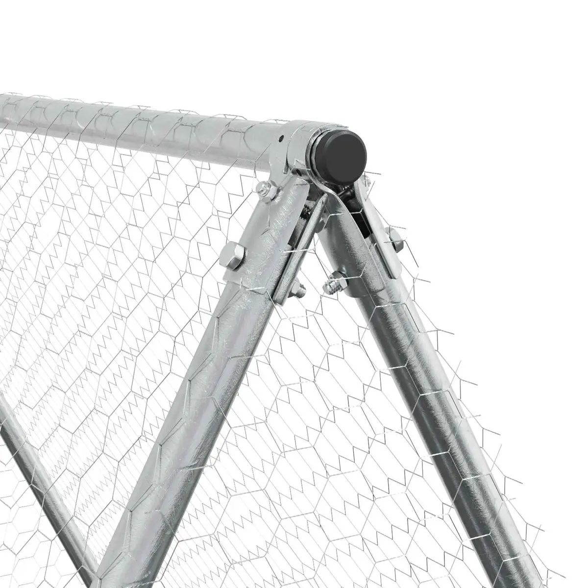 Galvanised Steel Chicken Coop Outdoor Walk In Cage 200x100x190 cm Silver