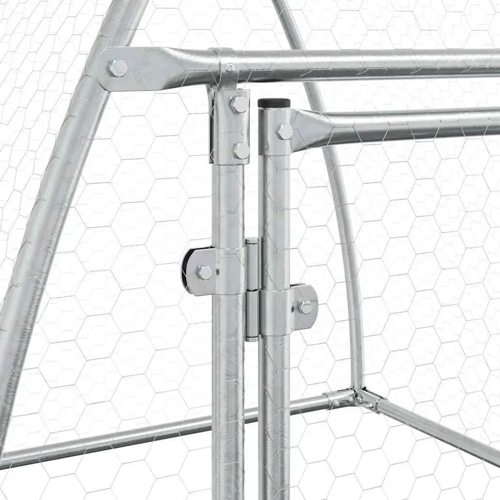 Chicken Cage Galvanised Steel Walk-in Outdoor Enclosure for Small Animals 100 x 105 x 120 cm