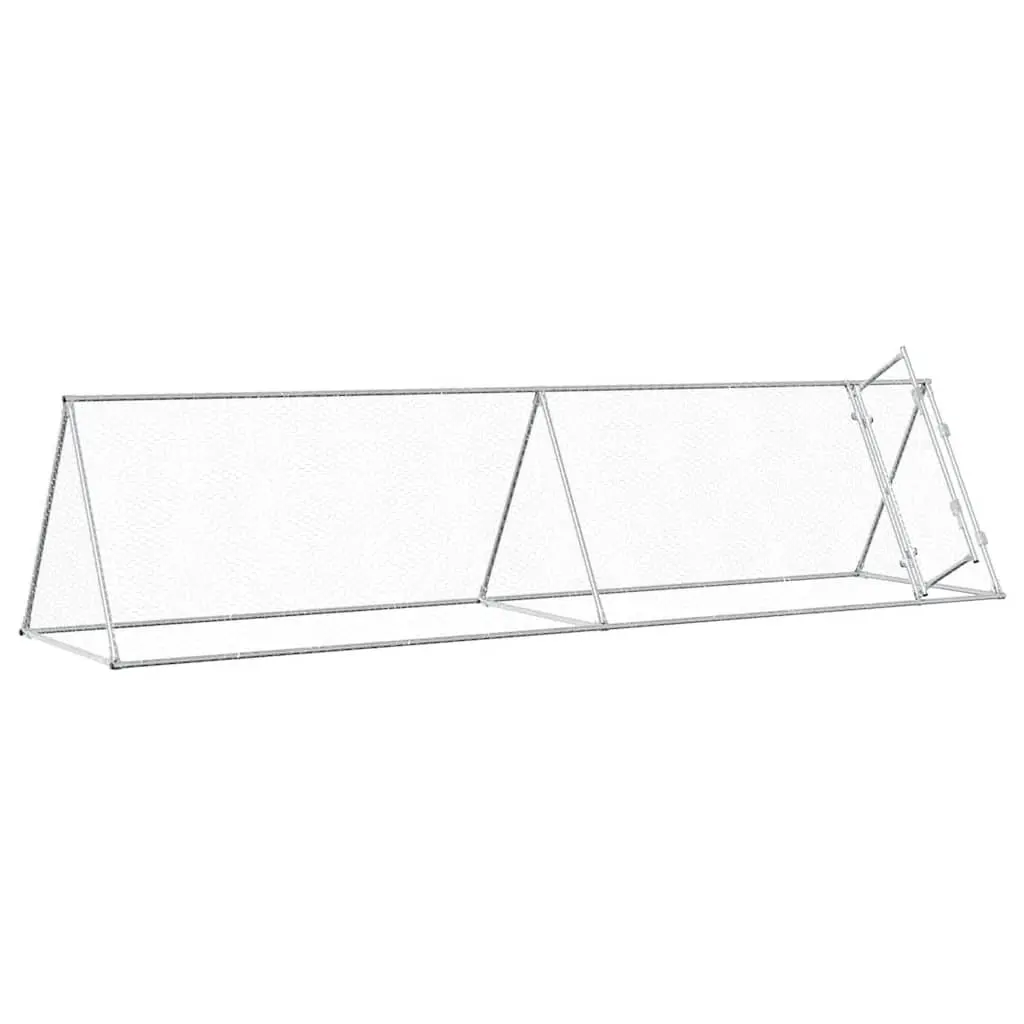 Chicken Cage Galvanised Steel Walk In Coop 400x105x91 cm