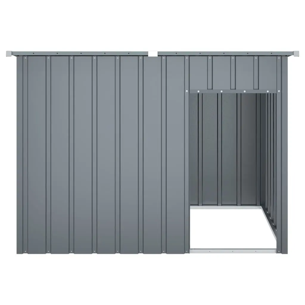 Dog Kennel Galvanised Steel Construction Anthracite Outdoor Shelter 153 x 91 x 110 cm