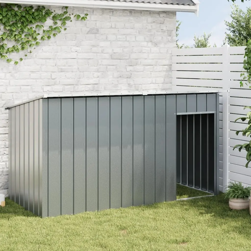 Dog House with Roof Anthracite Galvanised Steel Outdoor Pet Kennel Shelter