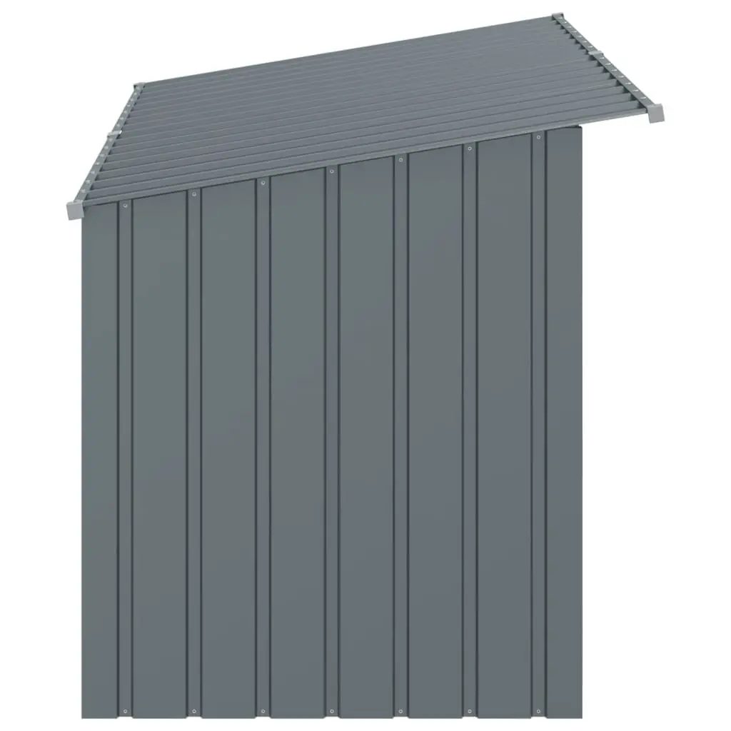 Dog House with Roof Anthracite Galvanised Steel Outdoor Pet Kennel Shelter
