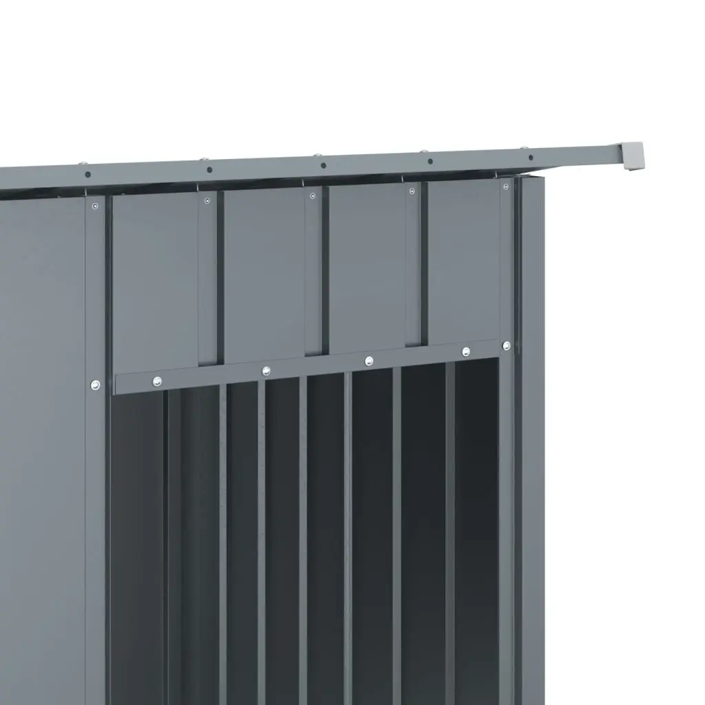 Dog House with Roof Anthracite Galvanised Steel Outdoor Pet Kennel Shelter