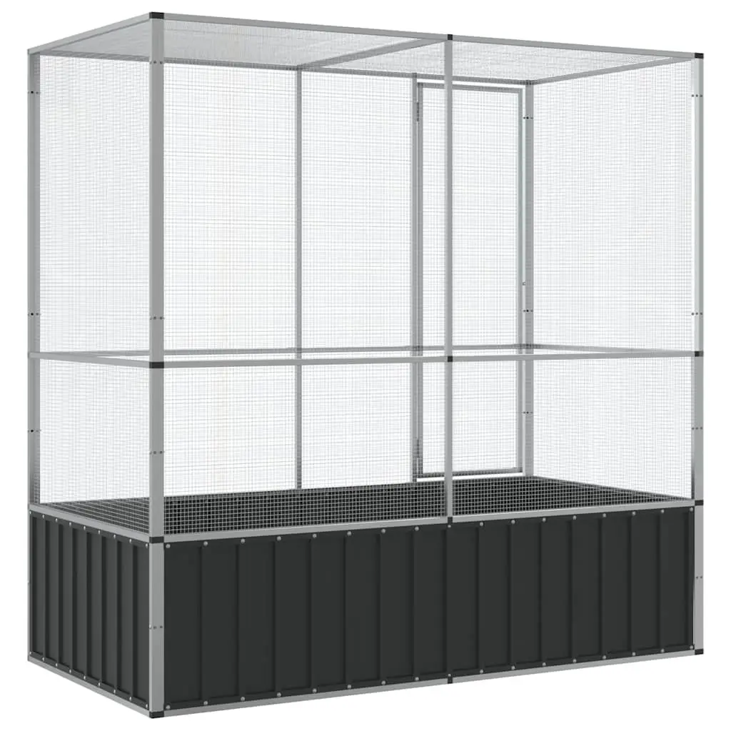 Bird Aviary Cage Silver Steel Mesh Large Outdoor Indoor