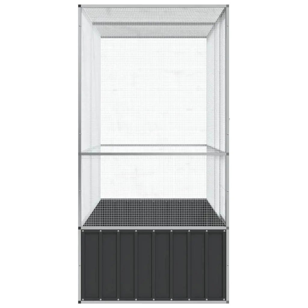 Bird Aviary Cage Silver Steel Mesh Large Outdoor Indoor