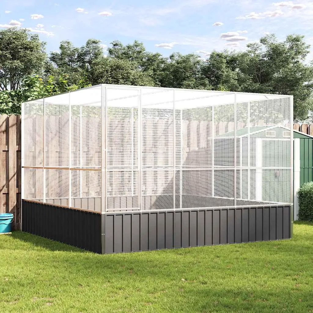 Bird Cage Large Aviary Steel Mesh 311x307x212cm Galvanised Outdoor Enclosure