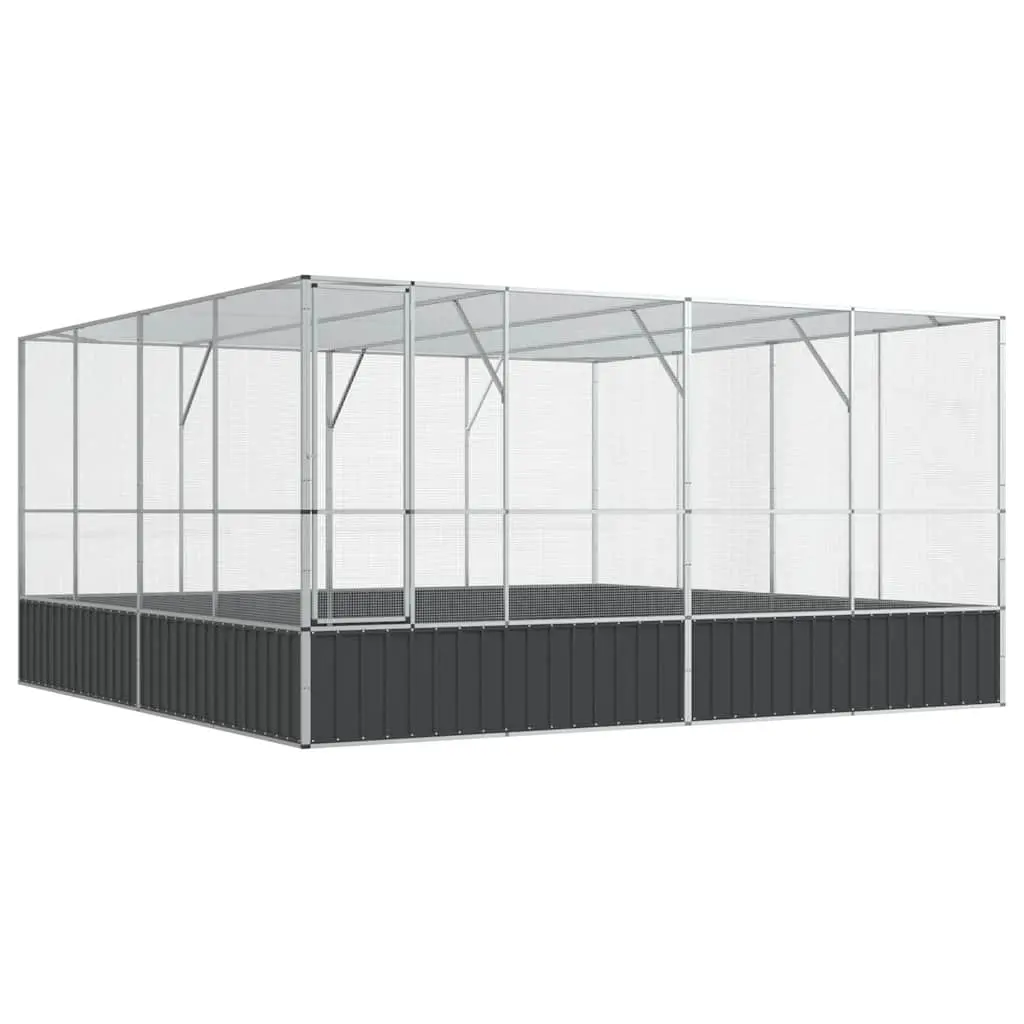 Large Steel Aviary Bird Cage Galvanised Mesh Enclosure 418x414x212cm