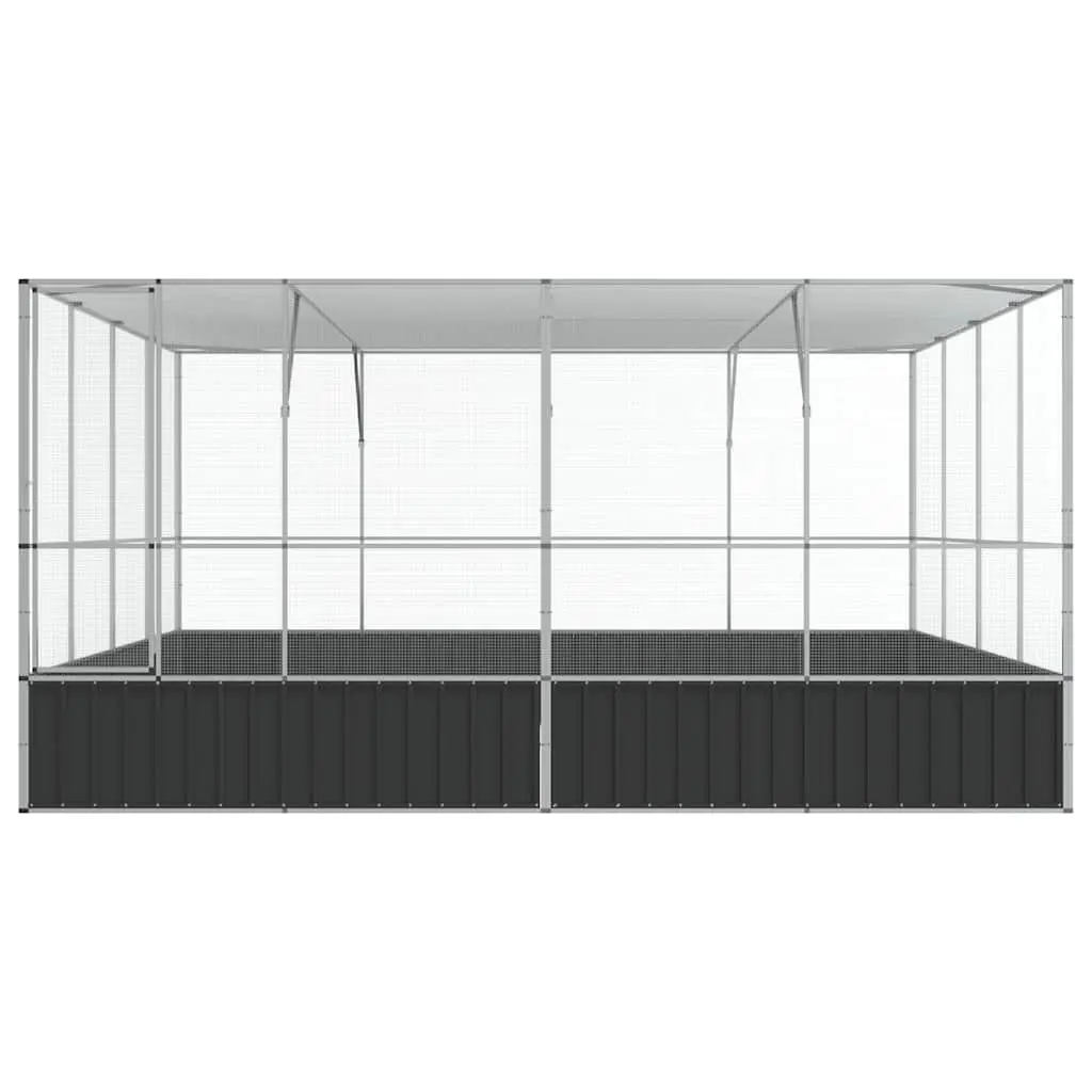 Large Steel Aviary Bird Cage Galvanised Mesh Enclosure 418x414x212cm