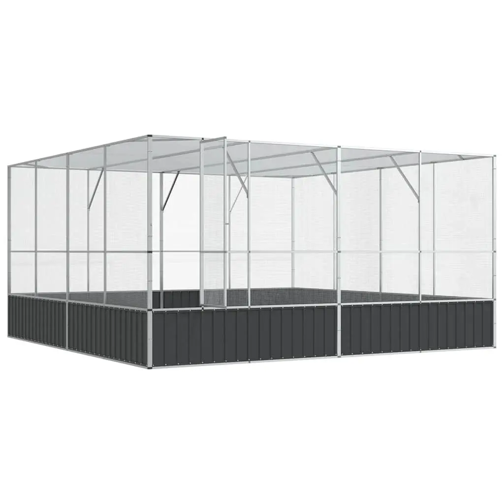 Large Steel Aviary Bird Cage Galvanised Mesh Enclosure 418x414x212cm