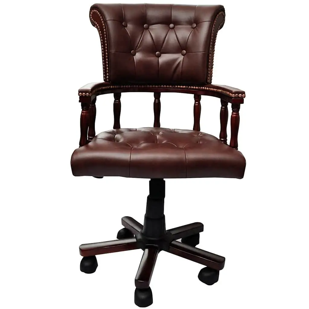 Swivel Office Chair Brown Adjustable Height