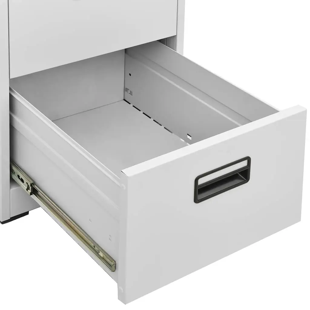 Filing Cabinet Steel 3 Drawer Organiser Grey