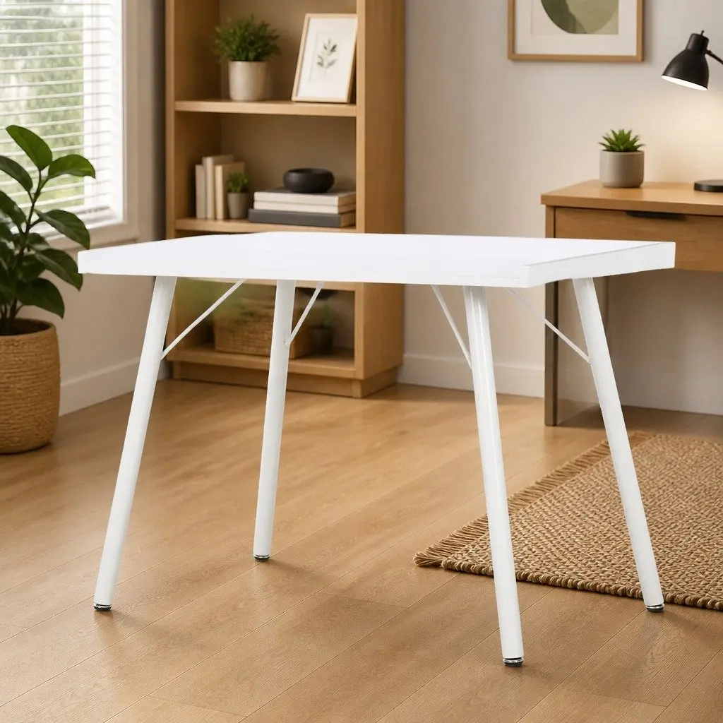 White Desk Compact Workstation 90x50x79 cm