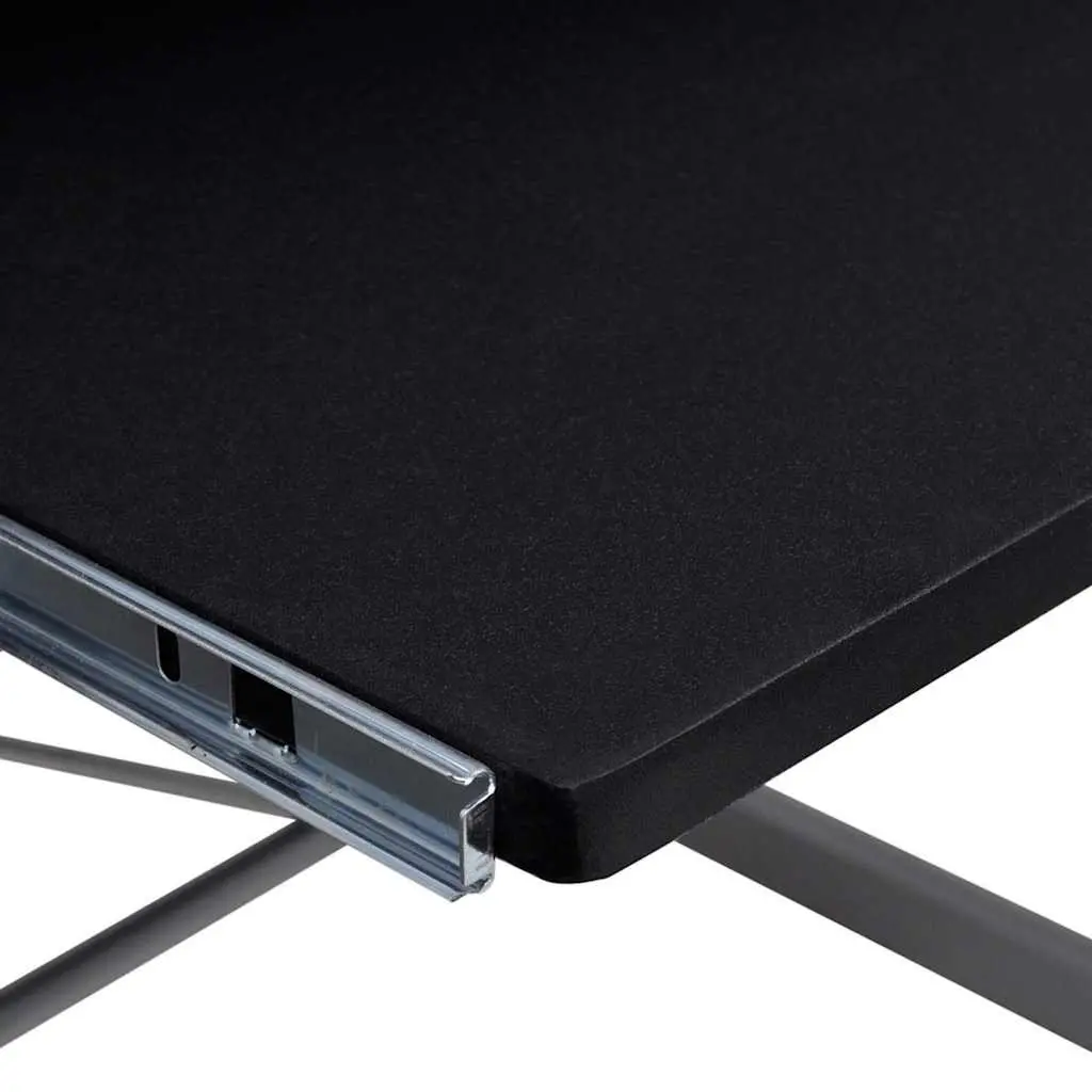 L-Shaped Corner Computer Desk with Keyboard Tray Shelf Black