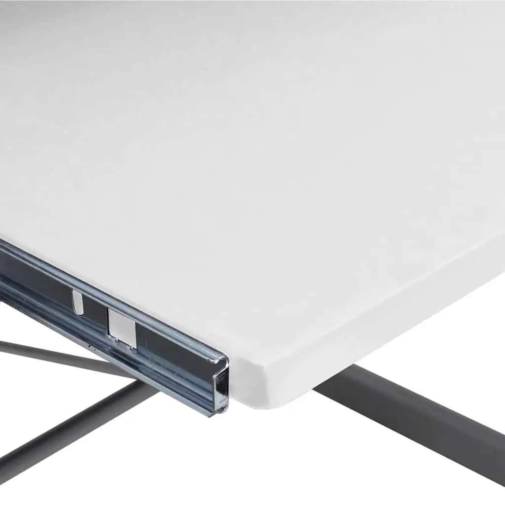 L-Shaped Corner Computer Desk White Workstation with Sliding Keyboard Tray and Top Shelf