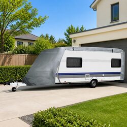 Caravan Cover Grey S Storage Protection Water Repellent Breathable UV Resistant