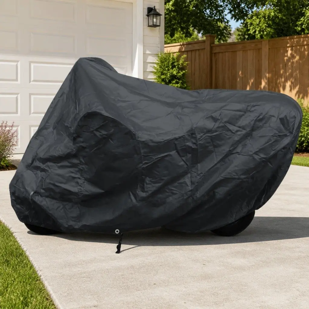 Motorcycle Cover Double-Stitched Waterproof Protection 70D Polyester
