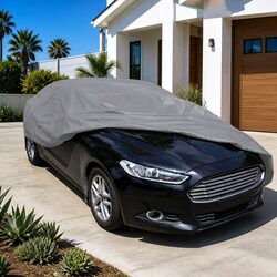 Car Cover Grey Nonwoven Fabric M Size Automotive Storage Protection Sedan