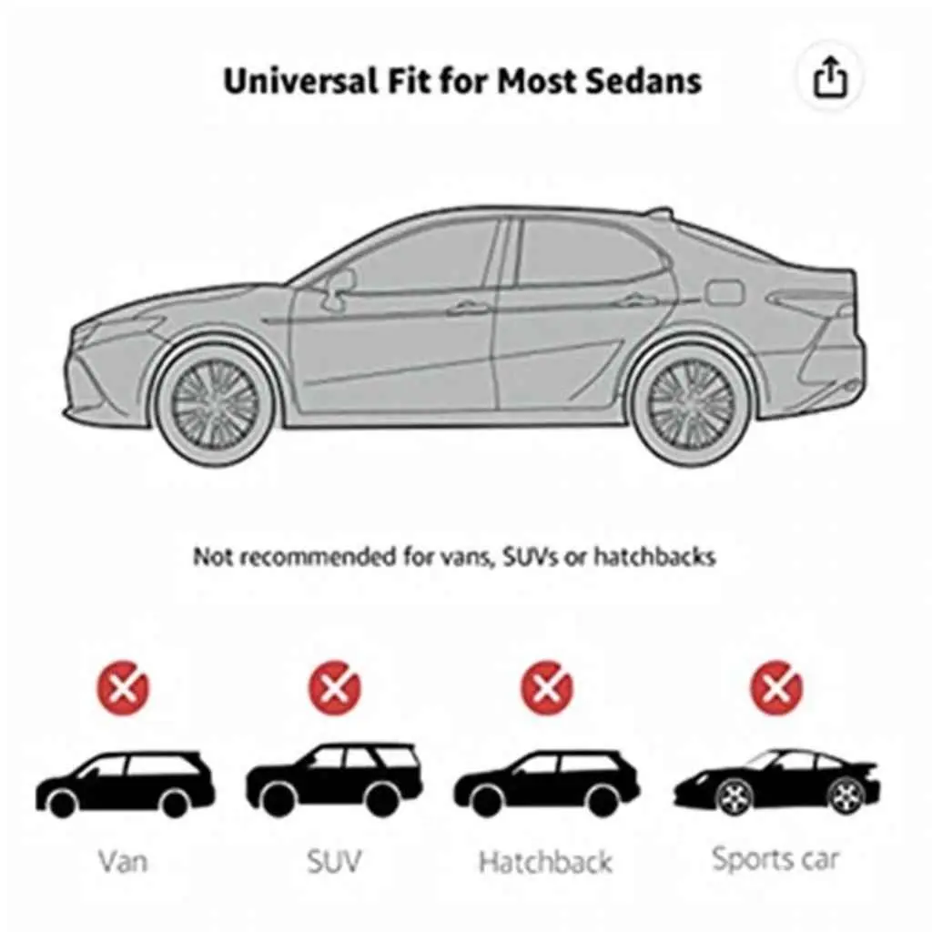 Sedan Cover M Size Grey Nonwoven Fabric Automotive Protection Storage