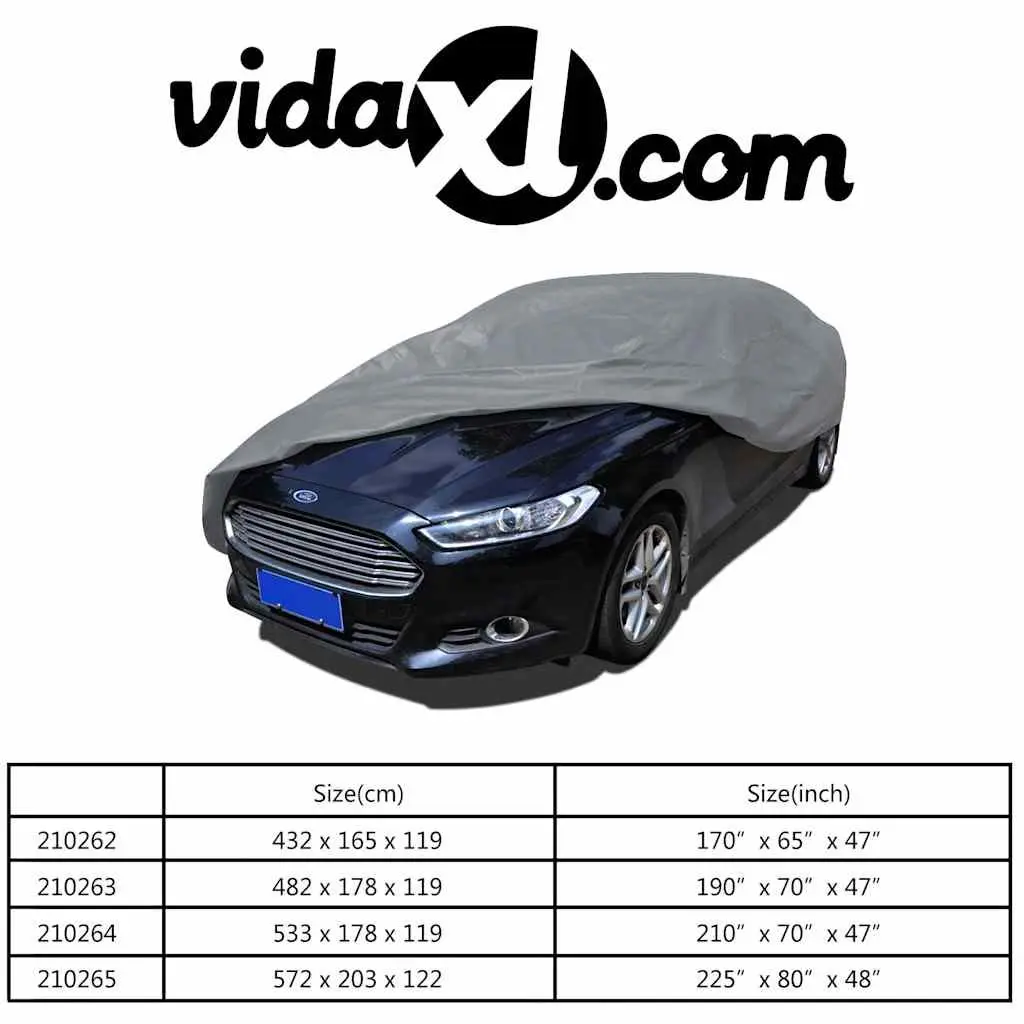 Car Cover Grey Nonwoven Fabric XXL Sedan Vehicle Storage Protection Dust Block
