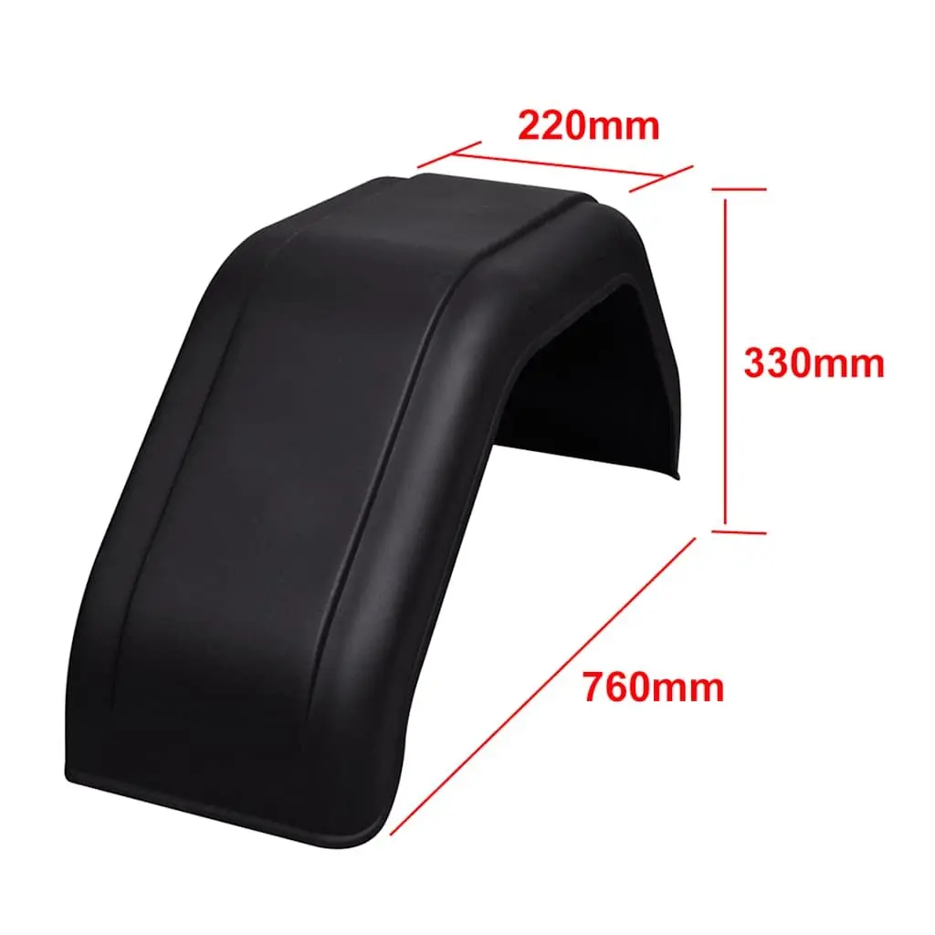 Mudguard Set for Trailers 220 x 760 mm Black