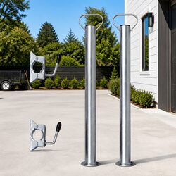 Support Tubes Split Clamps 48mm Jockey Wheel Trailer Cargo Stability