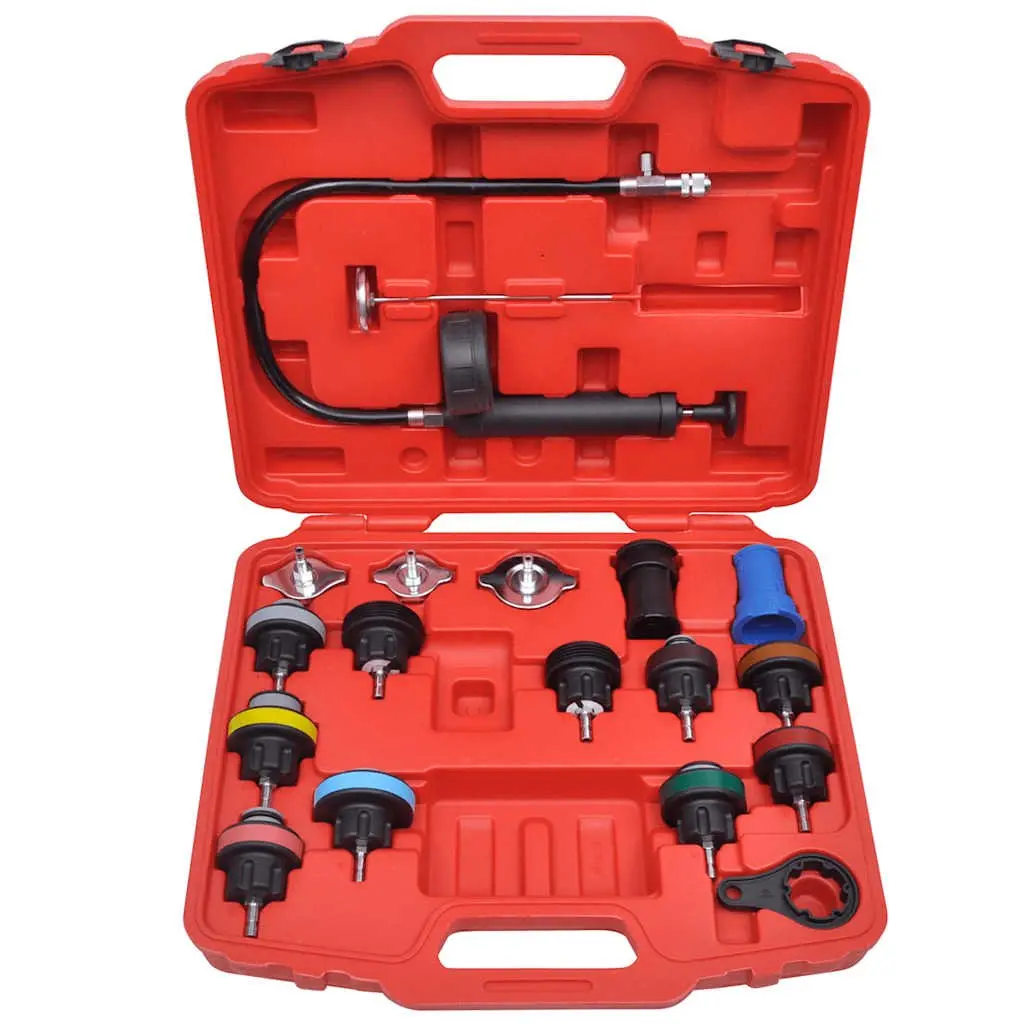 Radiator Pressure Tester Kit 18 Piece Cooling System Leak Detection Tool Set