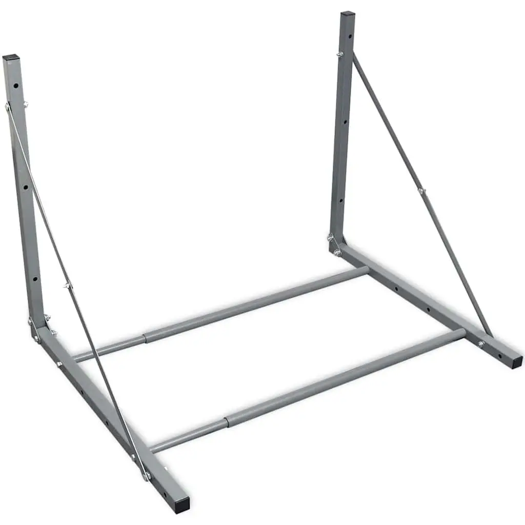 Foldable Tyre Rack Wall Mounted Adjustable Steel 81-122cm