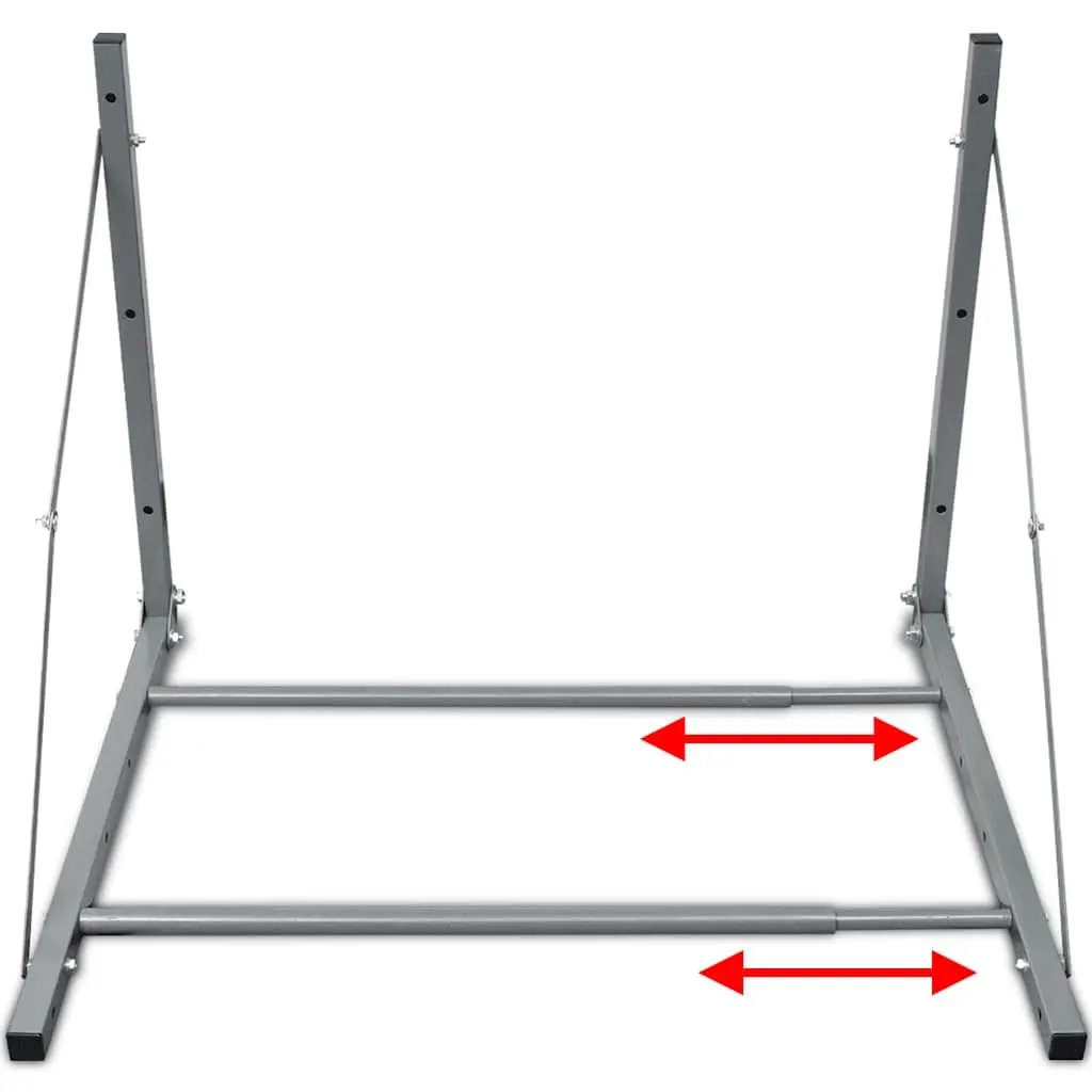 Foldable Tyre Rack Wall Mounted Adjustable Steel 81-122cm