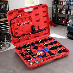 Cooling System Pressure Tester Kit 28 Piece Radiator Cap Adapter Hand Tool Set