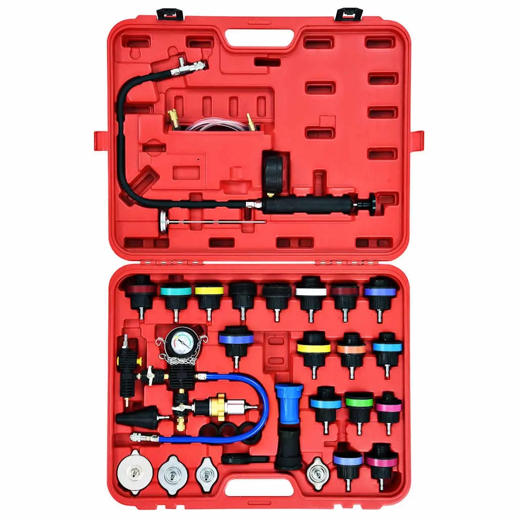28 Piece Radiator Cap Adapter Set Cooling System Pressure Tester Kit for Automotive Diagnostics