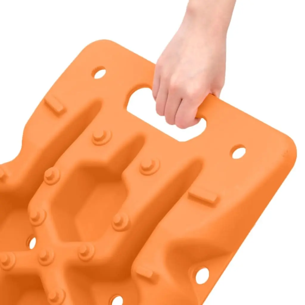Traction Boards 2 pcs Orange Recovery Track Off-Road Traction Mats Vehicle