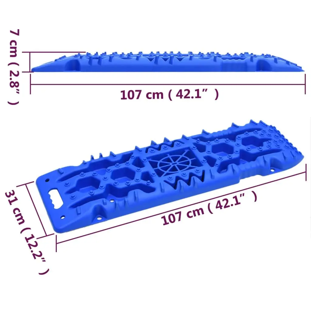 Traction Boards 2 pcs Blue Recovery Tracks Off-Road Emergency Vehicle Wheel Grip
