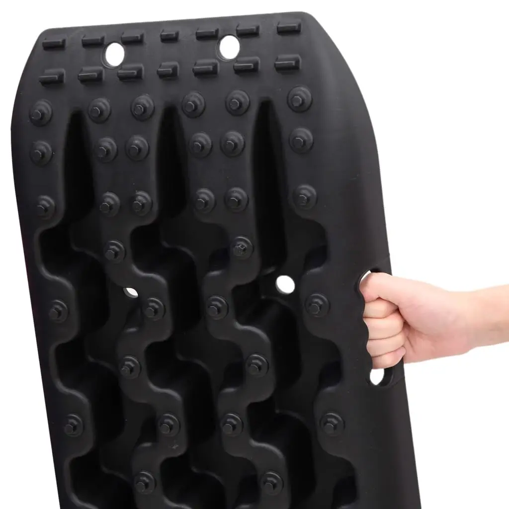 Traction Boards 2 pcs Black Nylon Off-Road Recovery Track Wheel Anti-Slip Teeth