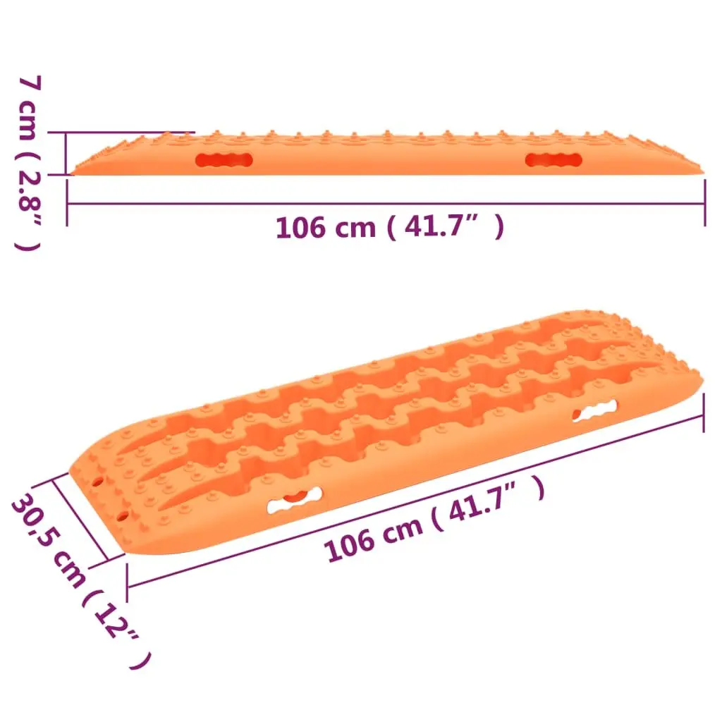 Traction Boards Reinforced Nylon 2 Pieces Orange Off-Road Emergency Vehicle Track