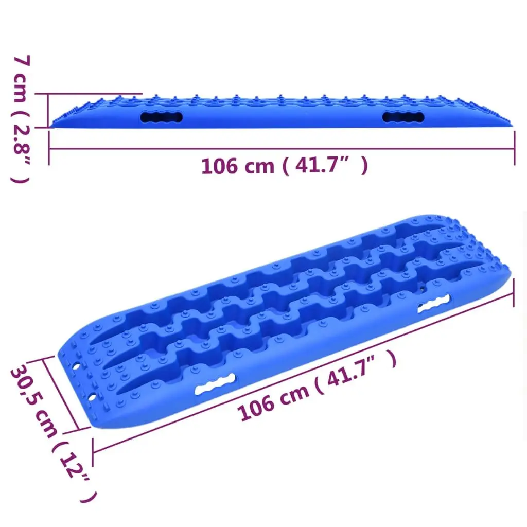 Traction Boards Blue Reinforced Nylon 106x30.5x7 cm Vehicle Recovery Off-Road Emergency Kit 2 Piece