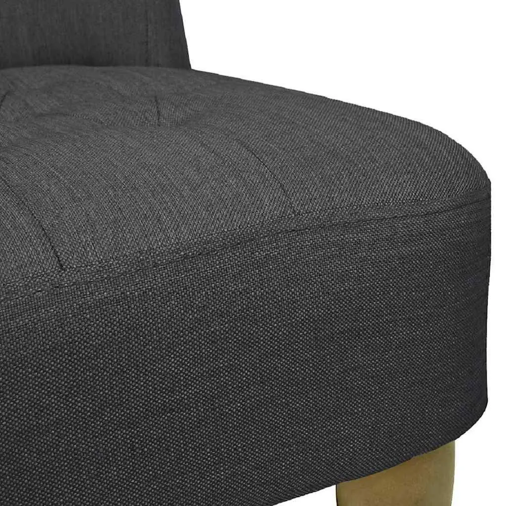 French Style Arm Chair Grey Fabric Wooden Frame Legs Living Room Furniture