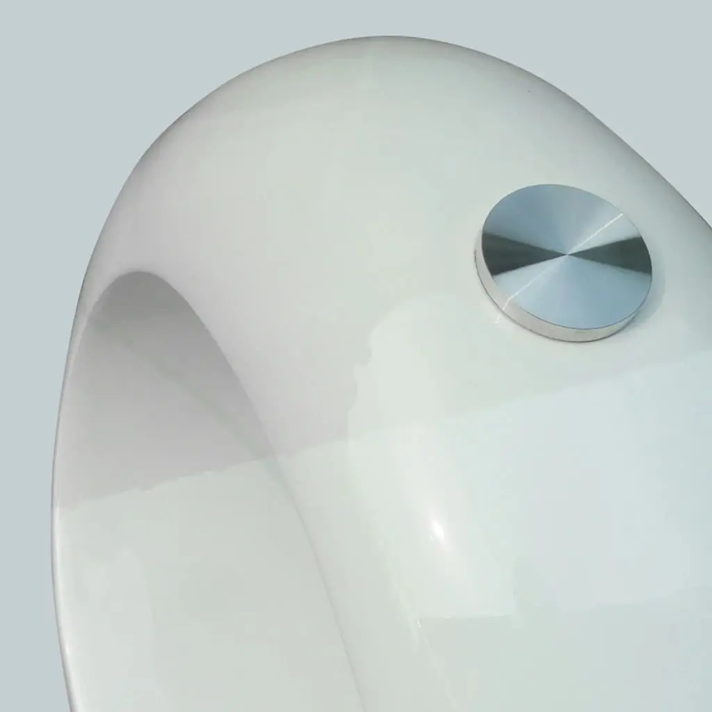 Oval Coffee Table Glass Top High Gloss White Modern