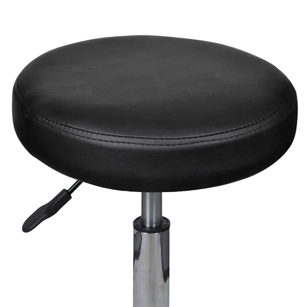 Office Stool Black Adjustable Height Gas Lift Modern Design Comfortable Seating