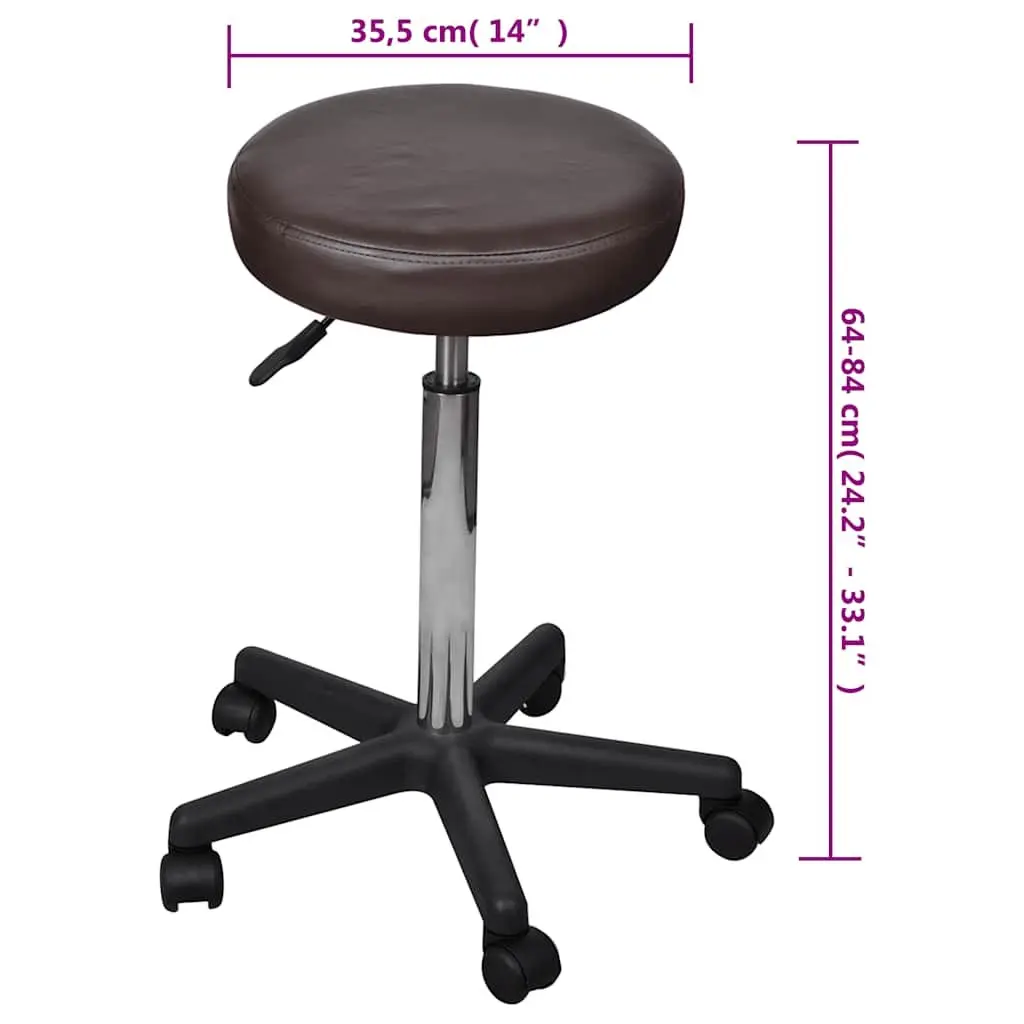 Brown Office Stool for Height Adjustment