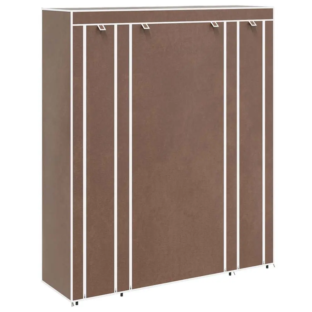 Portable Wardrobe Cabinet Brown Fabric 45x150x176 cm