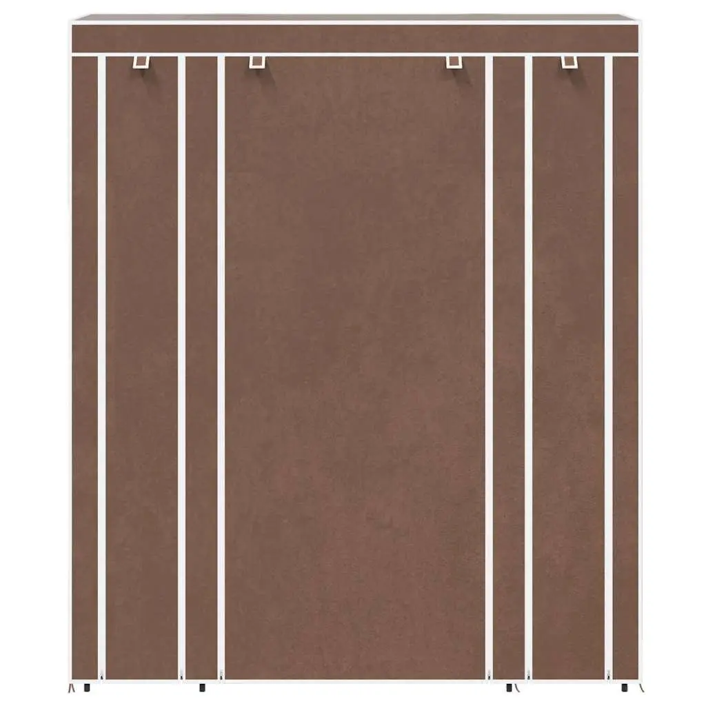 Portable Wardrobe Cabinet Brown Fabric 45x150x176 cm
