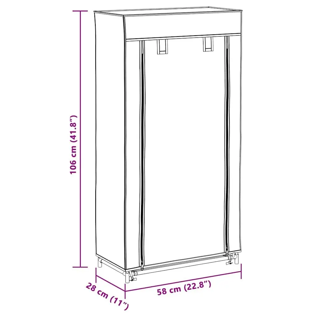 Shoe Cabinet Fabric Organiser 5-Tier with Removable Cover for Neat Storage Black