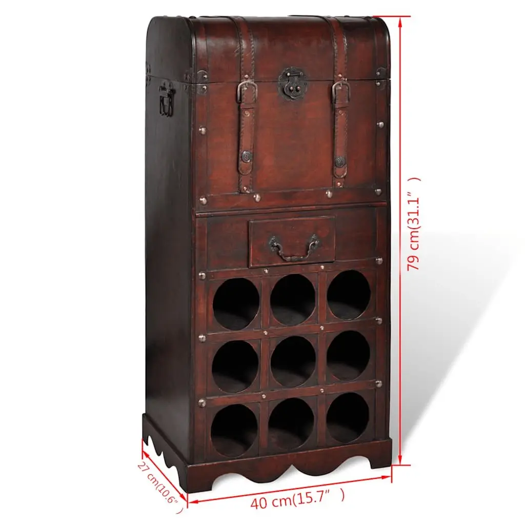 Wooden Wine Rack for 9 Bottles