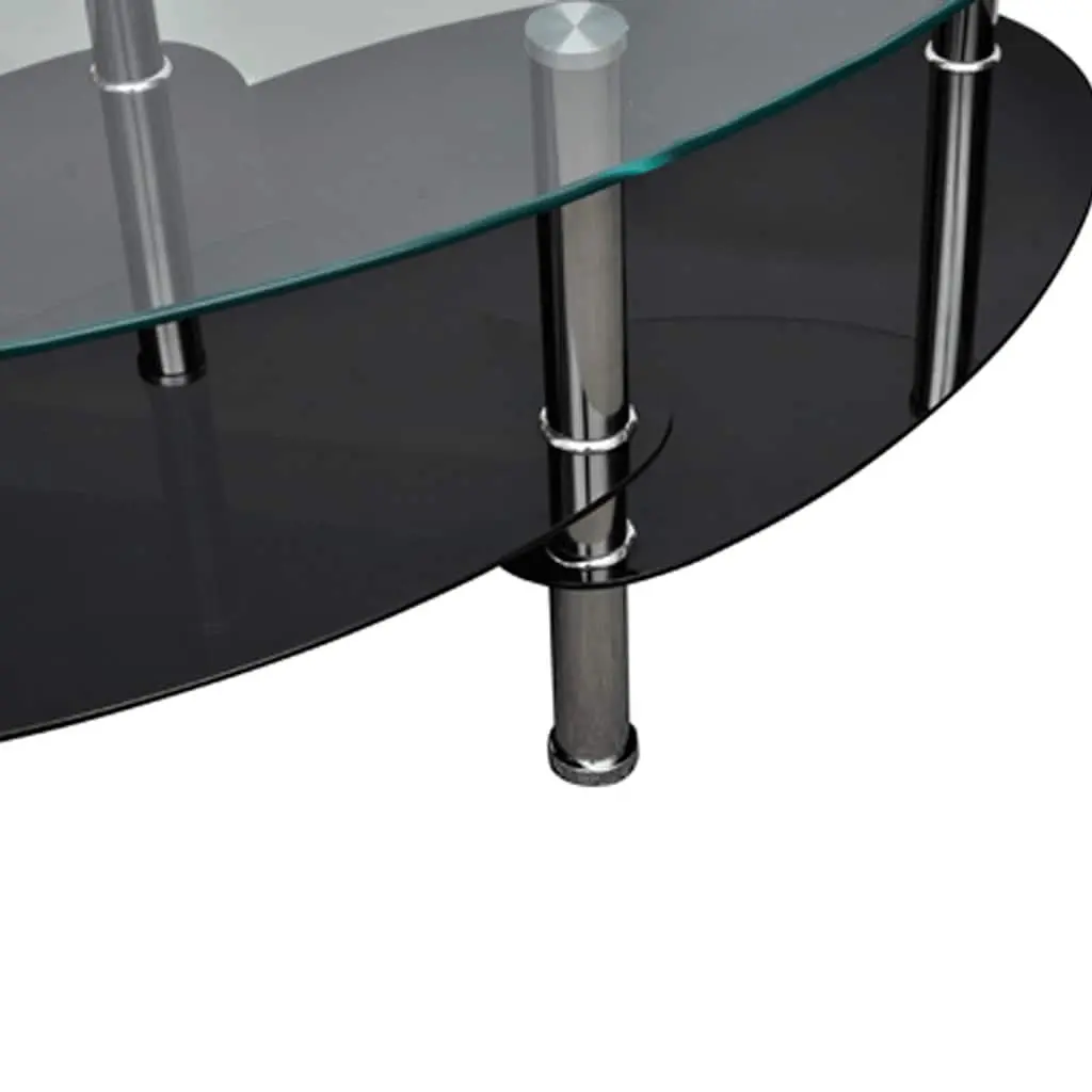 Coffee Table Black Elegant Design 3-Layer Storage Living Room Accent Furniture