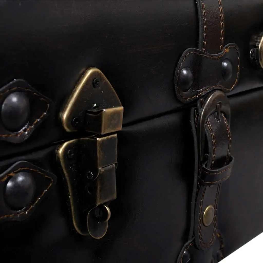 Brown Faux Leather Storage Bench with Tufted Cushion for Hallway and Living Room