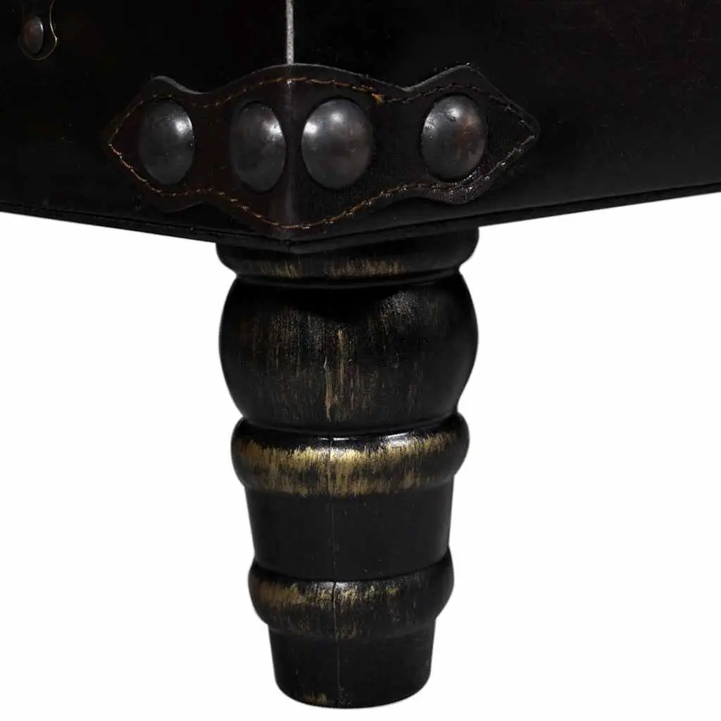 Brown Faux Leather Storage Bench with Tufted Cushion for Hallway and Living Room