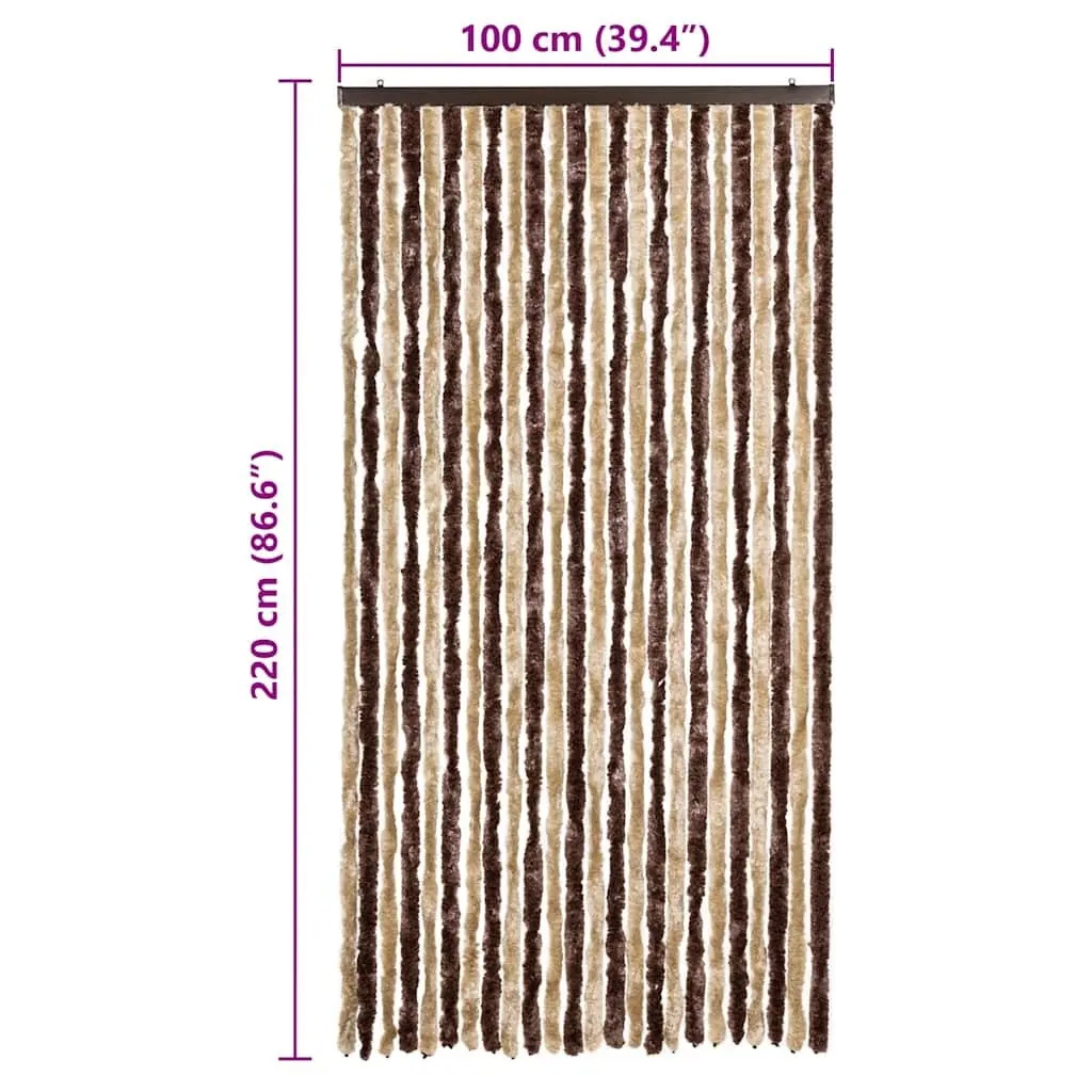 Insect Curtain Chenille Beige Light Brown 100x220 cm