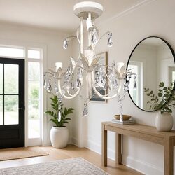 Friendly White Crystal Pendant Chandelier for Your Home