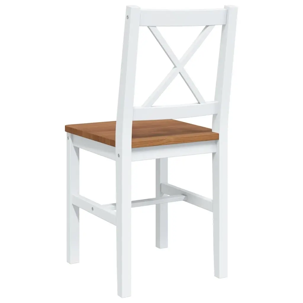 5 Piece Dining Set Table and 4 Chairs Brown White Kitchen Dining Room Furniture