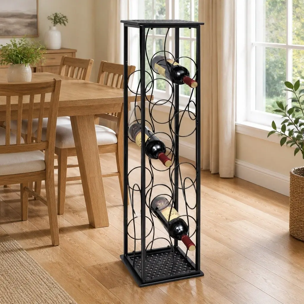 8-Bottle Wine Rack for Style and Function